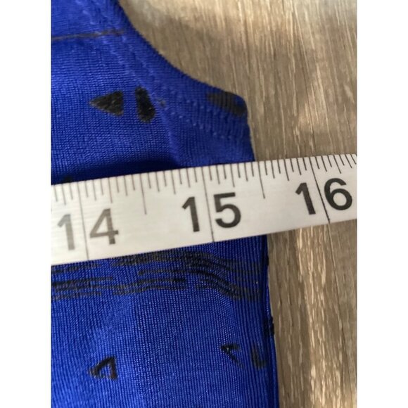 Chicos Travelers Blue Black Sleeveless Stretch Knit Shell Top Sz S - Picture 7 of 10